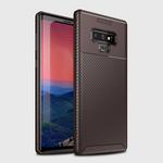 Beetle Shape Carbon Fiber Texture Shockproof TPU Case for Galaxy Note9(Brown)