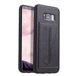 Fierre Shann Full Coverage Protective Leather Case for Galaxy S8+,  with Holder & Card Slot(Black)