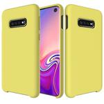 Shockproof Solid Color Liquid Silicone Case for Galaxy S10 (Yellow)