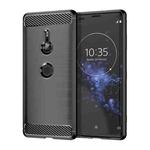 Brushed Texture Carbon Fiber Shockproof TPU Case for Sony Xperia XZ3(Black)