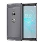 Brushed Texture Carbon Fiber Shockproof TPU Case for Sony Xperia XZ3(Grey)