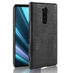 Shockproof Crocodile Texture PC + PU Case for Sony Xperia 1 (Black)