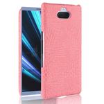 Shockproof Crocodile Texture PC + PU Case for Sony Xperia 10 (Pink)