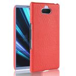 Shockproof Crocodile Texture PC + PU Case for Sony Xperia 10 (Red)