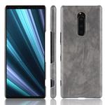 Shockproof Litchi Texture PC + PU Case for Sony Xperia 1 (Grey)