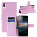 Litchi Texture Horizontal Flip Leather Case for Sony Xperia L3, with Wallet & Holder & Card Slots (Pink)