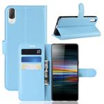 Litchi Texture Horizontal Flip Leather Case for Sony Xperia L3, with Wallet & Holder & Card Slots (Blue)