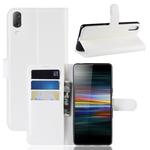 Litchi Texture Horizontal Flip Leather Case for Sony Xperia L3, with Wallet & Holder & Card Slots (White)