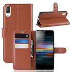 Litchi Texture Horizontal Flip Leather Case for Sony Xperia L3, with Wallet & Holder & Card Slots (Brown)