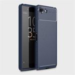 Carbon Fiber Texture Shockproof TPU Case for Sony Xperia XZ4 Compact (Blue)