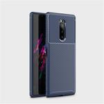 Carbon Fiber Texture Shockproof TPU Case for Sony Xperia XZ4 (Blue)