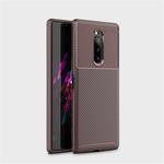 Carbon Fiber Texture Shockproof TPU Case for Sony Xperia XZ4 (Brown)