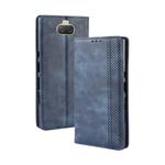 Magnetic Buckle Retro Texture Horizontal Flip Leather Case for Sony Xperia 10, with Holder & Card Slots & Wallet (Blue)