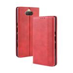 Magnetic Buckle Retro Texture Horizontal Flip Leather Case for Sony Xperia 10, with Holder & Card Slots & Wallet (Red)