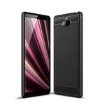 Brushed Texture Carbon Fiber Soft TPU Case for Sony Xperia 10(Black)