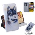 White Wolf Pattern Coloured Drawing Horizontal Flip Leather Case for Sony Xperia 10 Plus, with Holder & Card Slots & Wallet