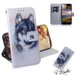White Wolf Pattern Coloured Drawing Horizontal Flip Leather Case for Sony Xperia L3, with Holder & Card Slots & Wallet