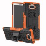 Tire Texture TPU+PC Shockproof Case for Sony Xperia XA3, with Holder (Orange)