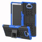 Tire Texture TPU+PC Shockproof Case for Sony Xperia XA3, with Holder (Blue)