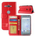 For Sony Xperia XZ2 Compact PU + TPU Crazy Horse Texture Horizontal Flip Leather Case with Wallet & Holder & Card Slots(Red)