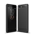 Brushed Texture Carbon Fiber Shockproof TPU Case for Sony Xperia XZ4 Compact (Black)
