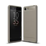 Brushed Texture Carbon Fiber Shockproof TPU Case for Sony Xperia XZ4 Compact (Grey)