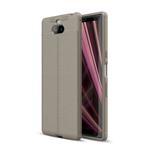 Litchi Texture TPU Shockproof Case for Sony Xperia 10 Plus(Grey)