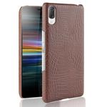 Shockproof Crocodile Texture PC + PU Case for Sony Xperia L3 (Brown)