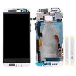TFT LCD Screen for HTC One M8 (Top+Bottom)Digitizer Full Assembly with Frame & Front Glass Lens Cover (White)