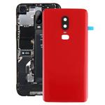 For OnePlus 6 Smooth Surface Battery Back Cover (Red)