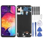 Original Super AMOLED LCD Screen  for Galaxy A50 Digitizer Full Assembly with Frame(Black)