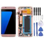 OLED LCD Screen for Samsung Galaxy S7 Edge / SM-G935F Digitizer Full Assembly with Frame (Pink)