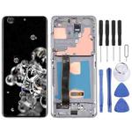 Original Super AMOLED LCD Screen for Samsung Galaxy S20 Ultra 4G/S20 Ultra 5G Digitizer Full Assembly with Frame (Grey)