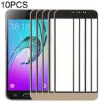 For Samsung Galaxy J3 (2016) / J320FN / J320F / J320G / J320M / J320A / J320V / J320P 10pcs Front Screen Outer Glass Lens (Gold)