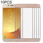 For Samsung Galaxy J7 (2017) / J730 10pcs Front Screen Outer Glass Lens (Gold)