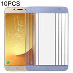 For Samsung Galaxy J7 (2017) / J730 10pcs Front Screen Outer Glass Lens (Blue)