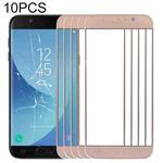 For Samsung Galaxy J5 (2017) / J530 10pcs Front Screen Outer Glass Lens (Gold)