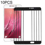 For Samsung Galaxy C7 10pcs Front Screen Outer Glass Lens (Black)