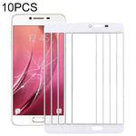 For Samsung Galaxy C7 10pcs Front Screen Outer Glass Lens (White)