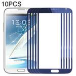 For Samsung Galaxy Note II / N7100 10pcs Front Screen Outer Glass Lens (Blue)