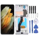 Original Super AMOLED LCD Screen For Samsung Galaxy S21 Ultra 5G SM-G998B Digitizer Full Assembly with Frame (Silver)