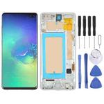 TFT LCD Screen For Samsung Galaxy S10+ SM-G975 Digitizer Full Assembly with Frame,Not Supporting Fingerprint Identification(Silver)