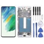 For Samsung Galaxy S21 FE 5G SM-G990B Original LCD Screen Digitizer Full Assembly with Frame (White)