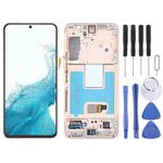 For Samsung Galaxy S22 5G SM-S901B Original LCD Screen Digitizer Full Assembly with Frame (Gold)