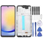 For Samsung Galaxy A25 SM-A256B 6.36 inch OLED LCD Screen Digitizer Full Assembly with Frame (Black)