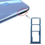 For Galaxy A20 A30 A50 SIM Card Tray + SIM Card Tray + Micro SD Card Tray (Blue)