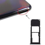 For Galaxy A70 SIM Card Tray + Micro SD Card Tray (Black)