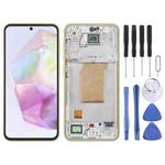 For Samsung Galaxy A35 SM-A356B Original LCD Screen Digitizer Full Assembly with Frame (Light Green)