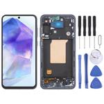 For Samsung Galaxy A55 SM-A556B OLED LCD Screen Digitizer Full Assembly with Frame (Blue)