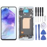For Samsung Galaxy A55 SM-A556B OLED LCD Screen Digitizer Full Assembly with Frame (Baby Blue)